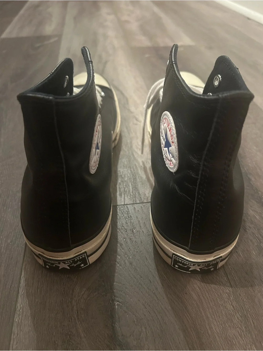 Men's Black Leather Converse All Star High Top Size 11.5